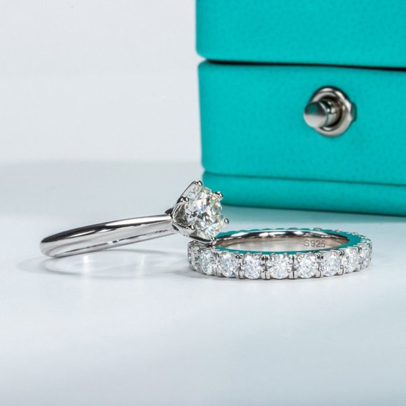 #Certified 2~3 ct. t.w. 3mm Moissanite Diamond Full Eternity Band Ring NEW - Picture 7 of 16